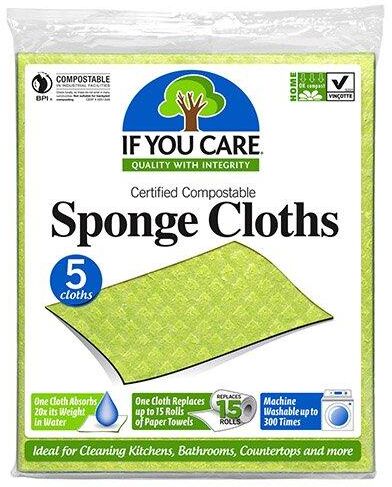 Naturens apotek If you care 100% natural sponge cloths 5 stk