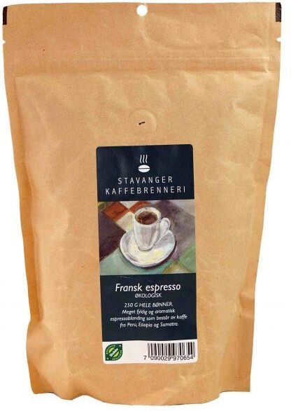 Stavanger Kaffebrenneri Kaffe espresso fransk brent 250 gr øko