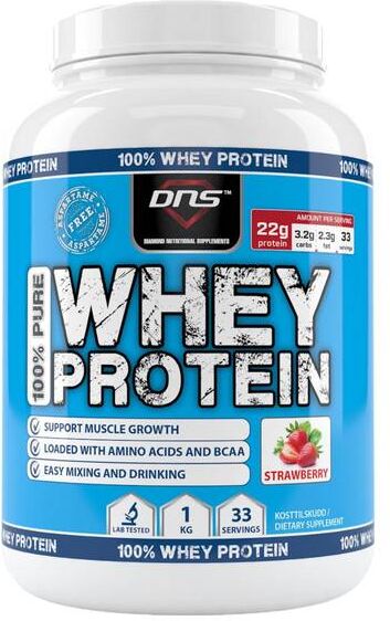 DNS 100% Pure Whey Protein Jordbær 1 Kg