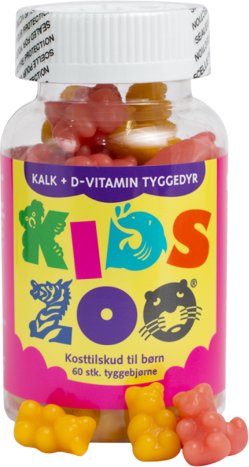 Kids Zoo Kalk + D Gummidyr 60 stk Vitaminpiller