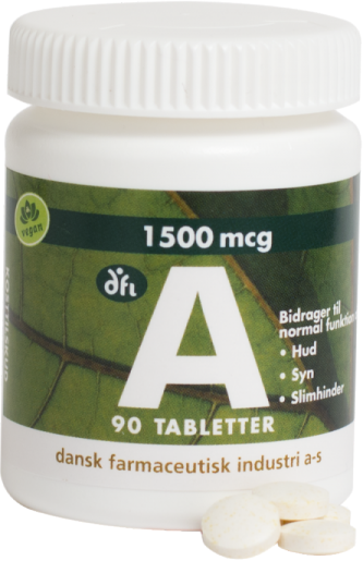 DFI A-vitamin 1500 mcg 90 tabletter Vitaminpiller