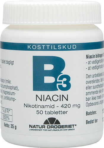 Natur Drogeriet Natur-Drogeriet Niacin (Nikotinamid) 420 Mg - 50 Tabletter