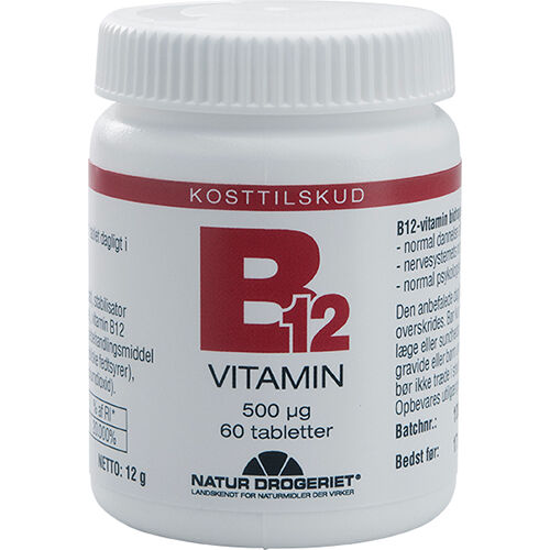 Natur Drogeriet Natur-Drogeriet B12 Vitamin 500 Ug - 500 mcg - 60 Tabletter