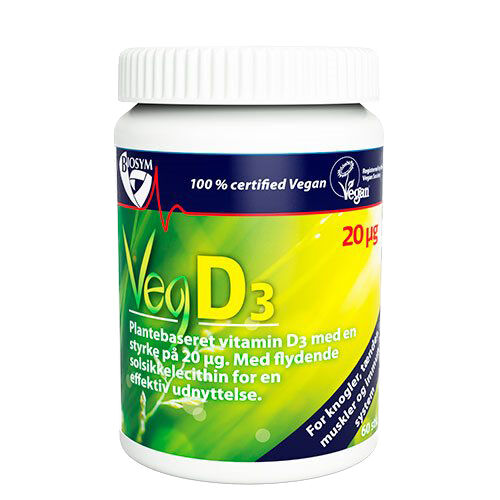 Biosym Veg D-3 Vitamin 20 Mcg - 20 mcg - 60 Kapsler