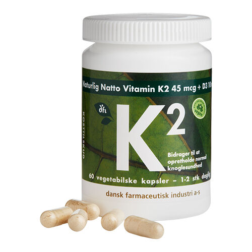 DFI K2 Vitamin 45 Mcg + 10 Mcg D3 - 60 Kapsler
