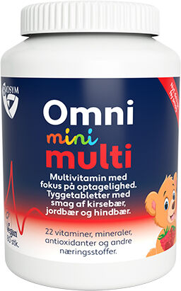 Biosym Omnimini Tyggetabl M Jordbærsmak - 80 Tabletter