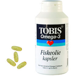 Tobis Fiskeolie Omega 3 - 1000 mg - 120 Kapsler