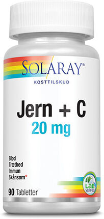 Solaray Femi Jern + C - 90 Tabletter