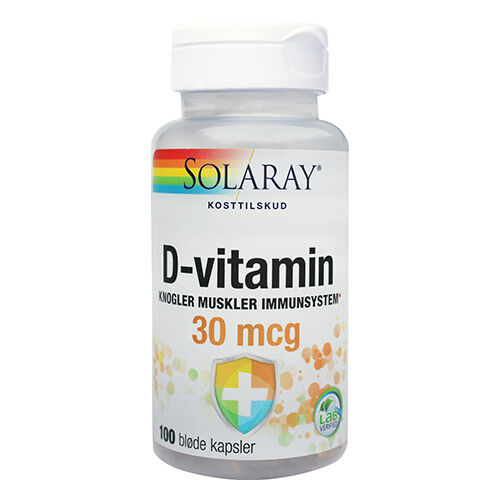 Solaray D-vitamin - 100 Kapsler