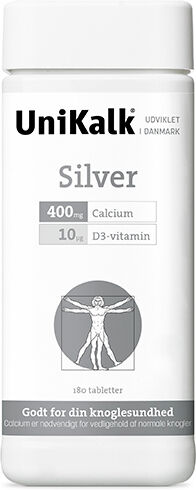 UniKalk Silver m. D vitamin - 400 mg - 180 Tabletter