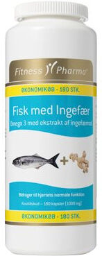 Fitness Pharma Omega 3 Med Ingefær - 180 Kapsler