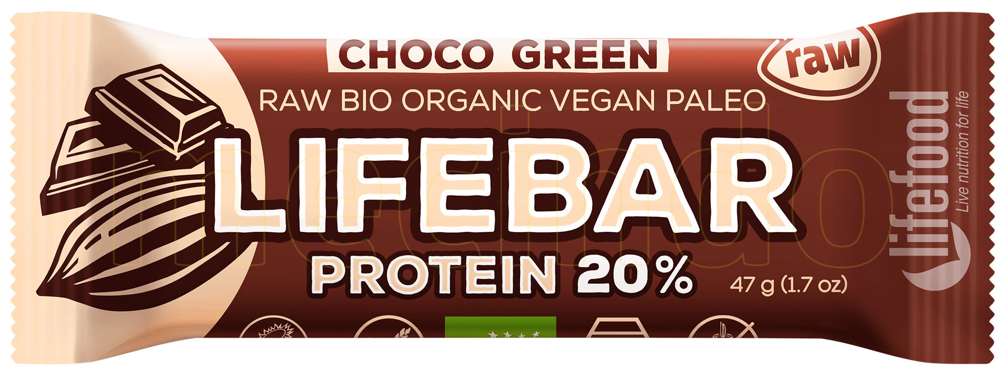AbsorBurn Lifebar Choco Green Proteinbar - 47 g