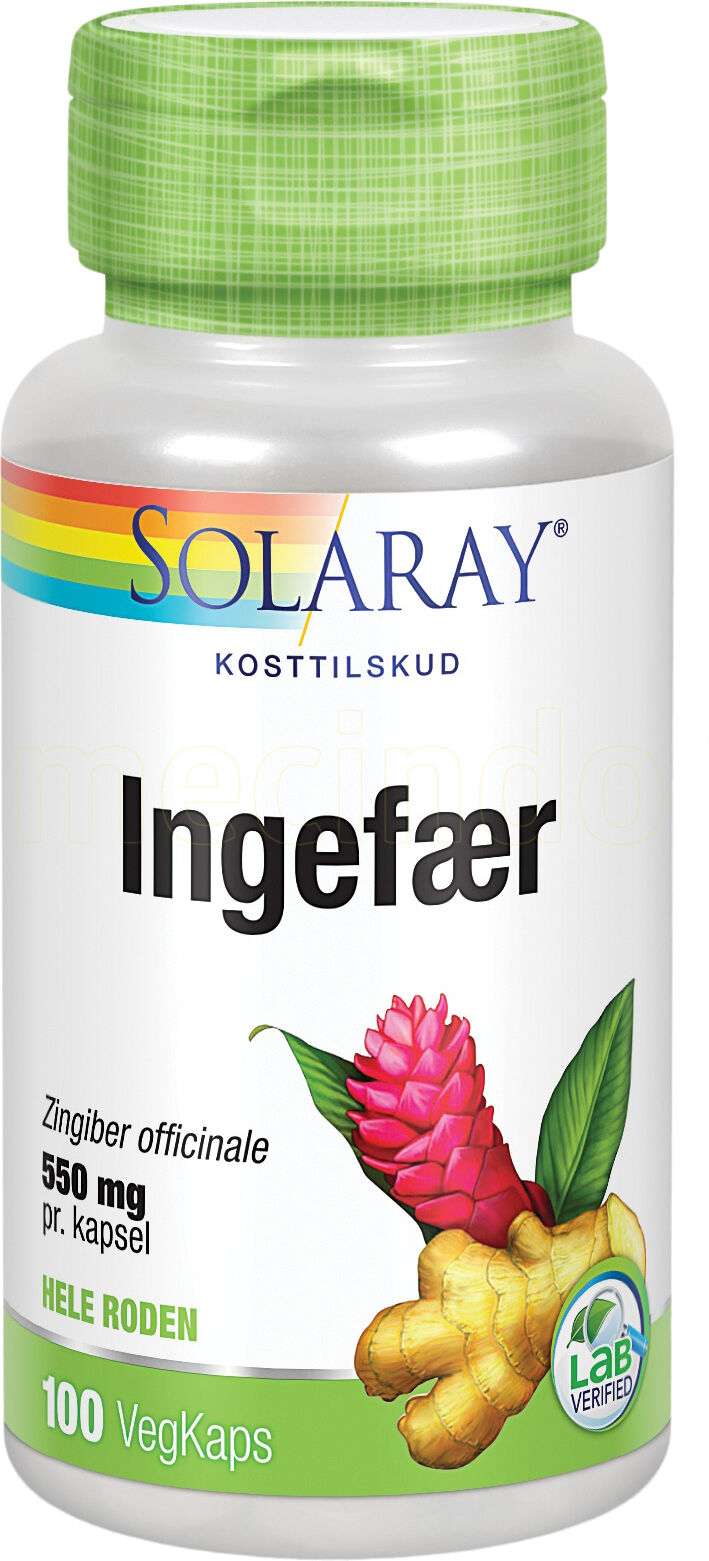 Solaray Ingefærrot - 550 mg - 100 Kapsler