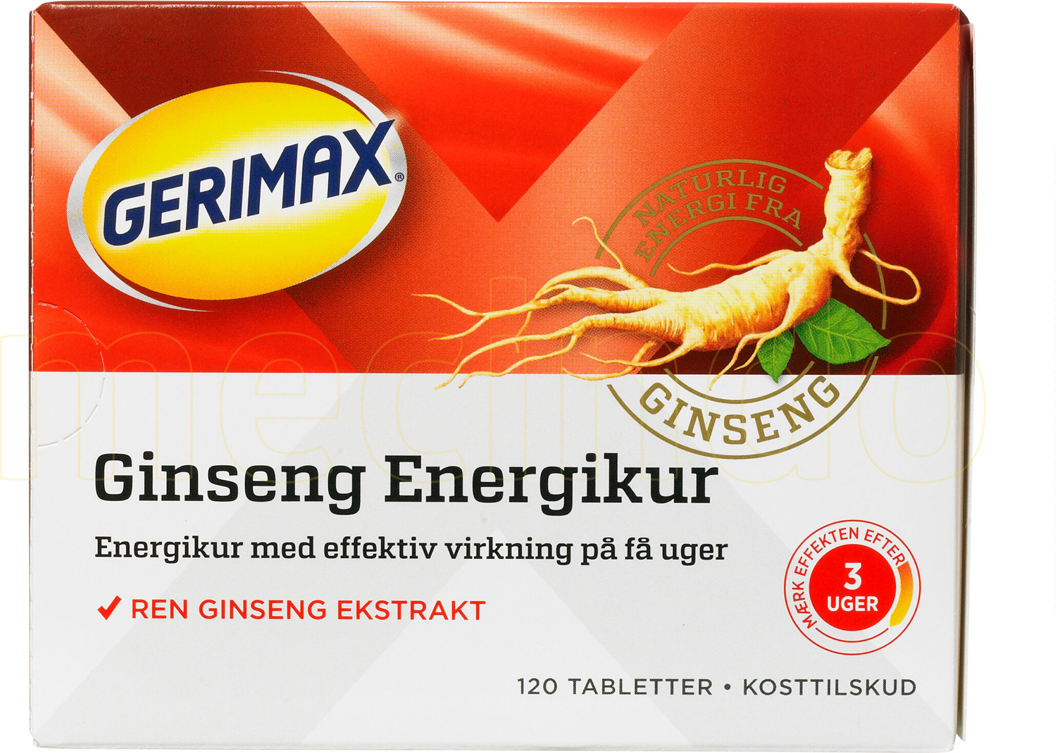 Gerimax Rød Ginseng Energikur - 120 Tabletter