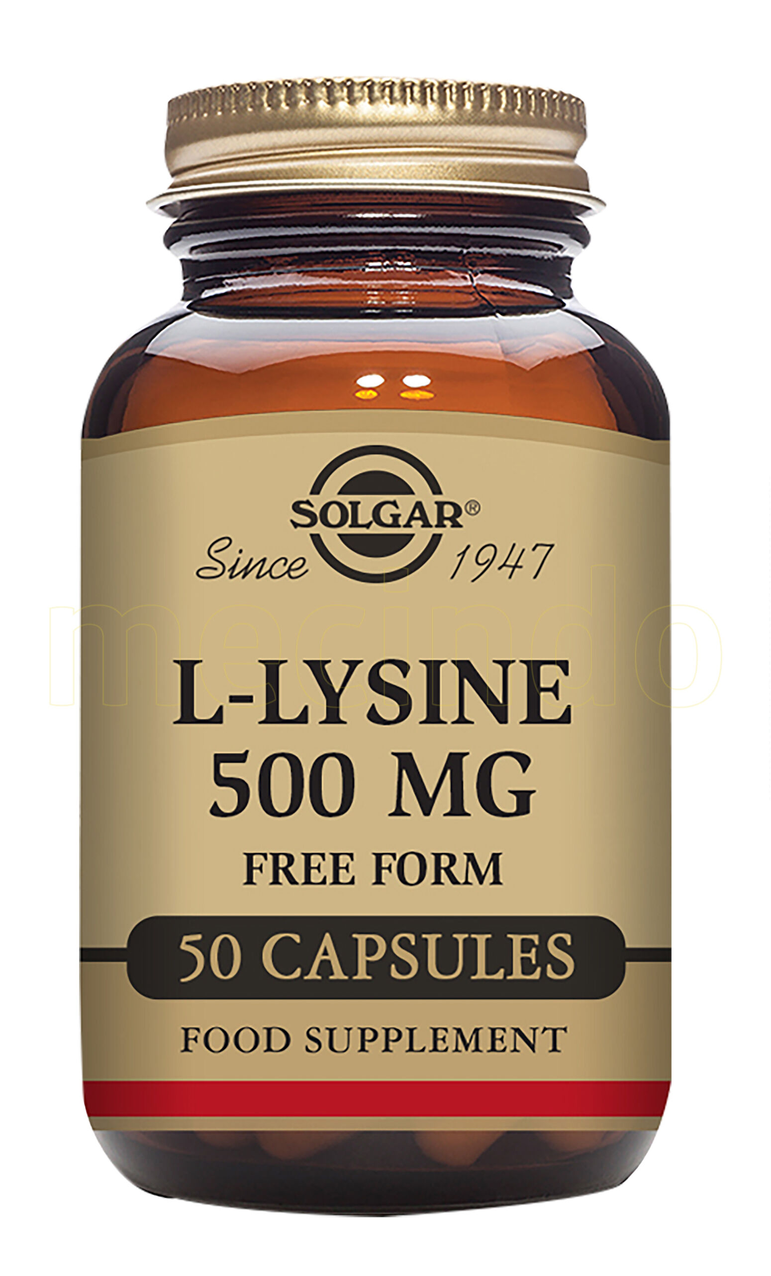 Solgar L-Lysin Aminosyre - 500 mg - 50 Kapsler