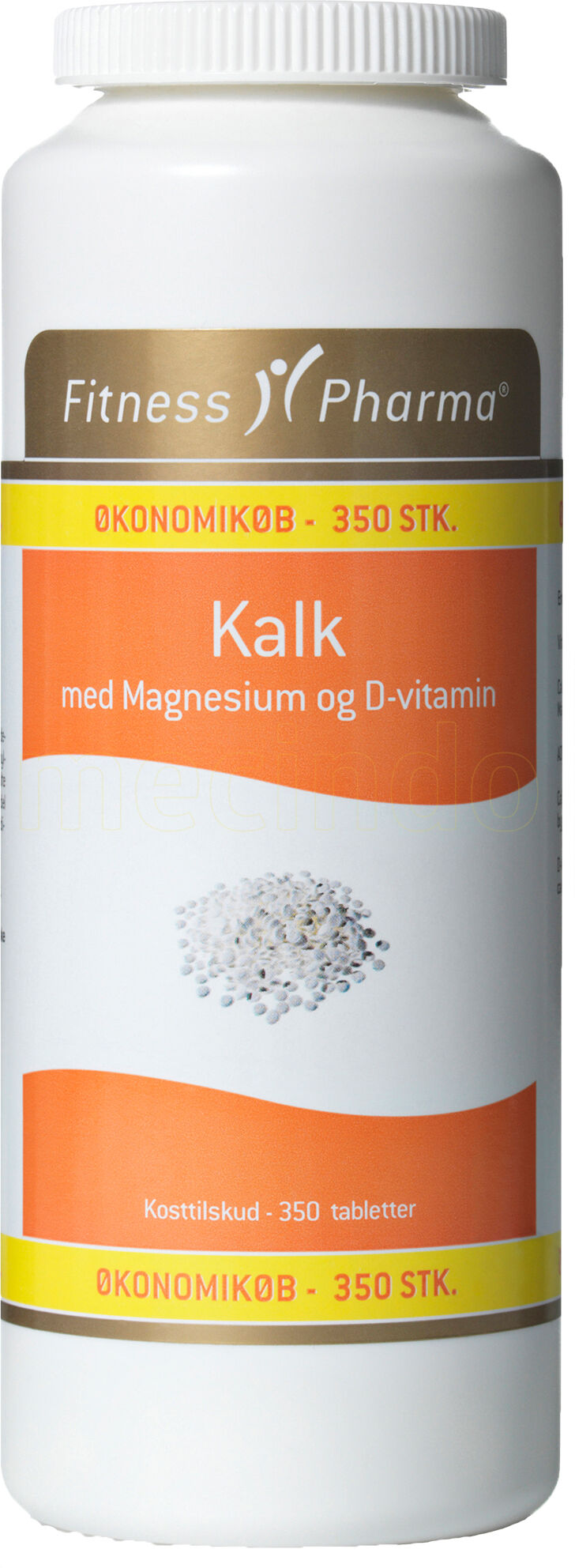 Fitness Pharma Kalk m. magnesium og D3-vitamin - 350 Tablett