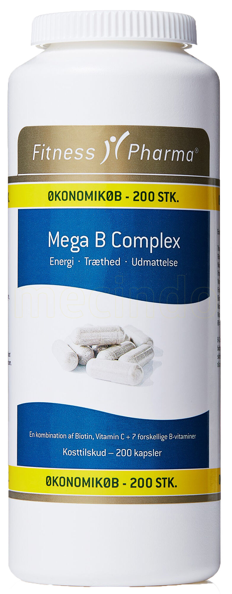 Fitness Pharma Mega Bcomplex - 200 Kapsler