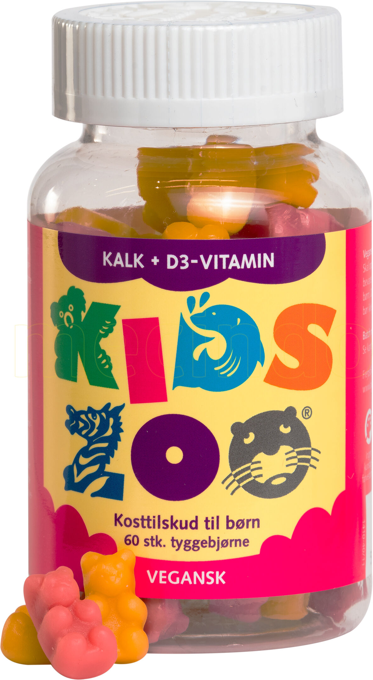 Kids Zoo Kalk + D Vitamin - 60 Tabletter