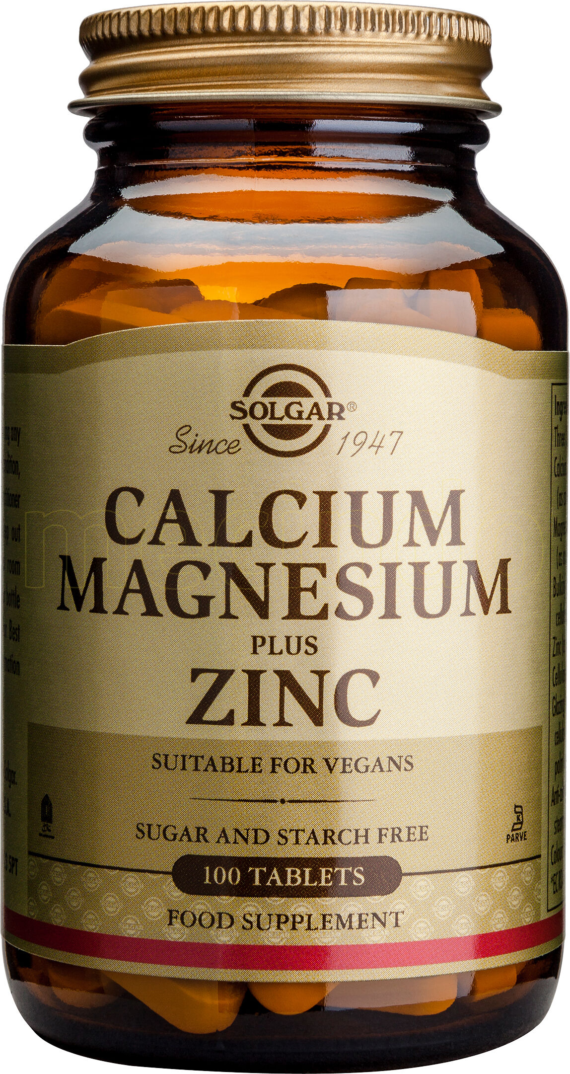 Solgar Calcium Magnesium +Sink - 100 Tabletter