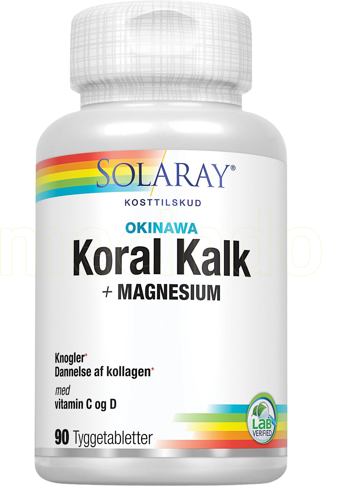 Solaray KoralKalk med vit. C og D tyggetablett - 90 Tabletter