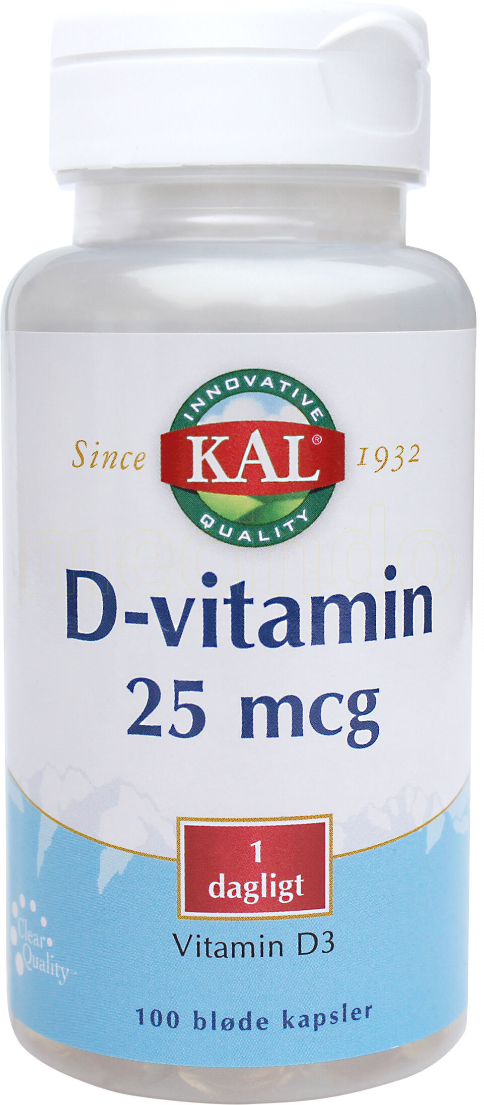 Kal D-vitamin 25 mcg - 100 Kapsler