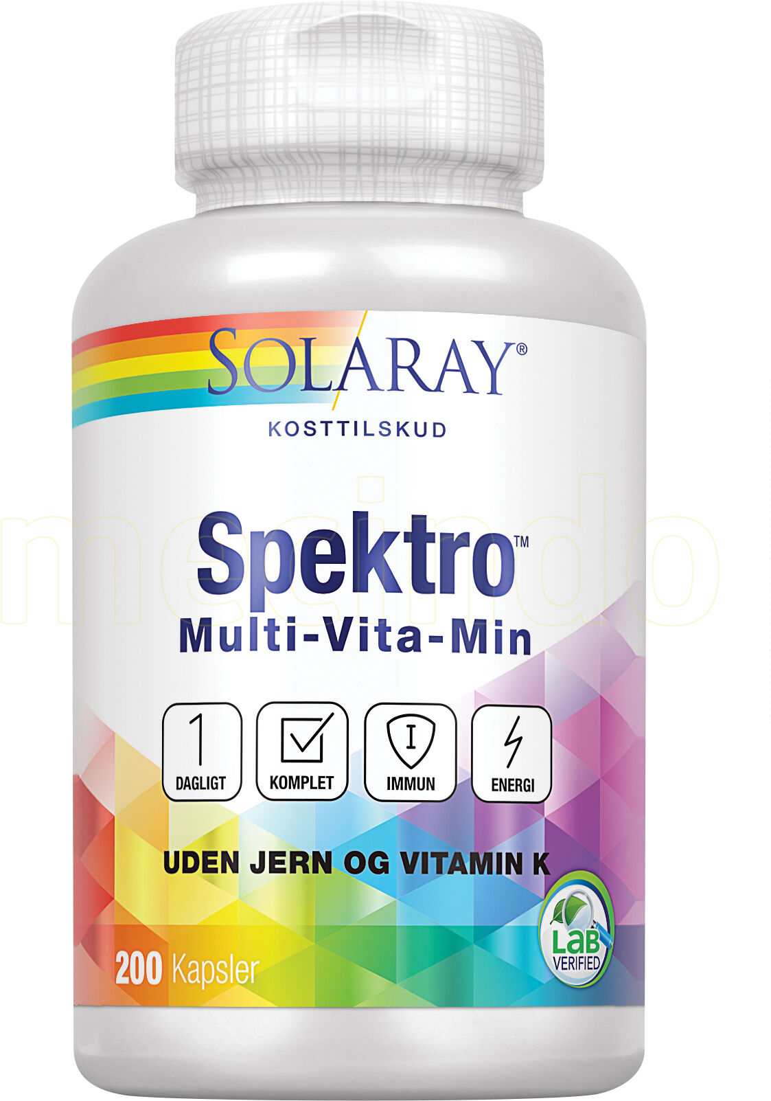 Solaray Spektro Multi-Vitamin uden jern og vit. K. - 200 Kapsler