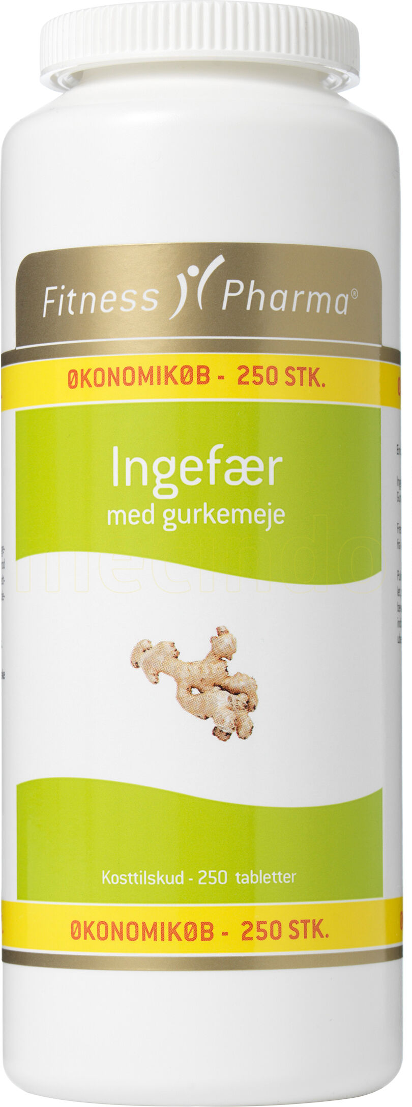 Fitness Pharma Ingefær M/ Gurkemeie - 250 Tabletter