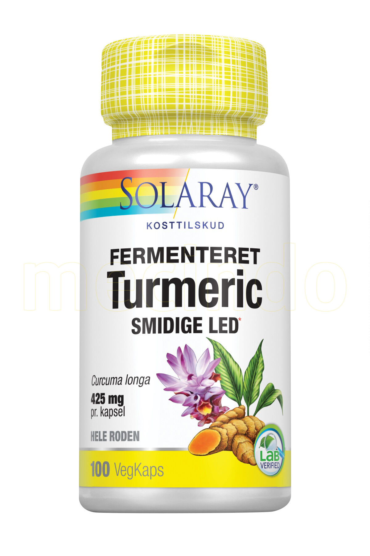 Solaray Turmeric Fermenteret - 425 mg - 100 Kapsler