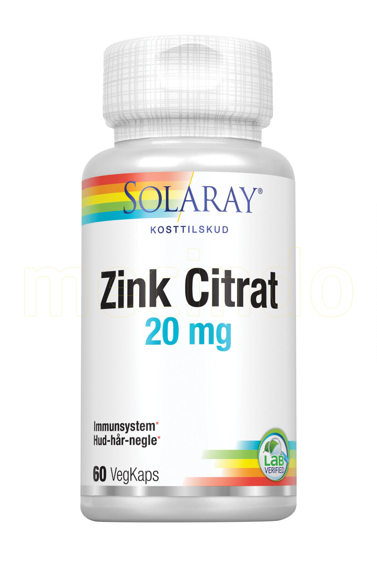 Solaray Zink Citrat - 20 mg - 60 Kapsler