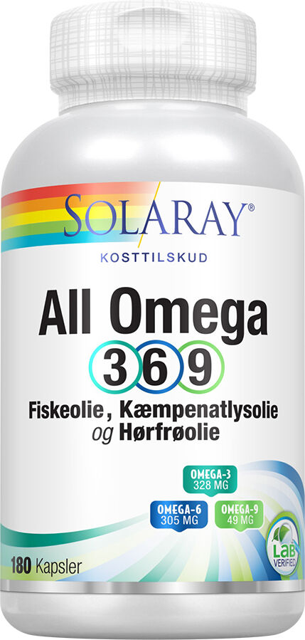 Solaray All Omega 3-6-9 - 180 Kapsler