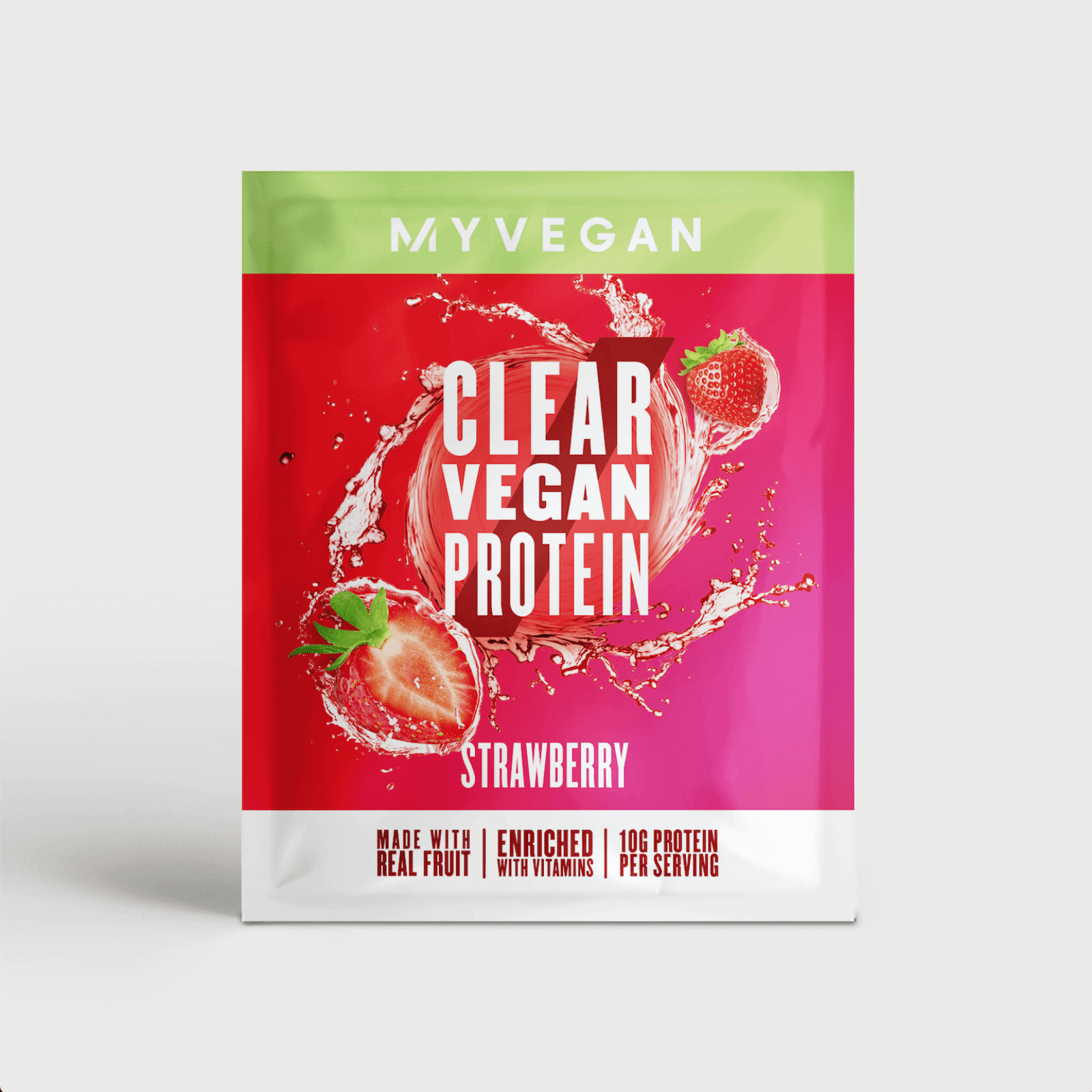 Myvegan Klar vegansk protein (prøve) - 16g - Jordbær
