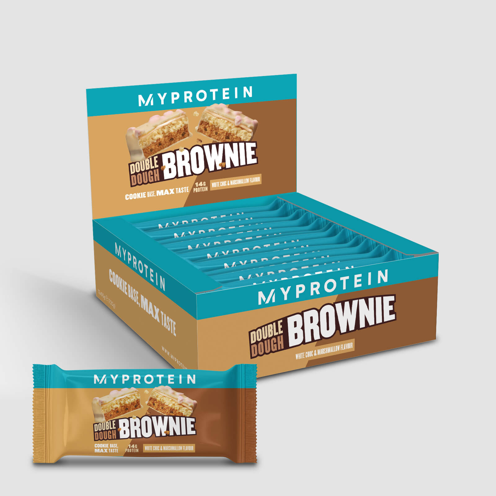 Myprotein Double Dough Brownie - 12 x 60g - White Chocolate and Marshmallow