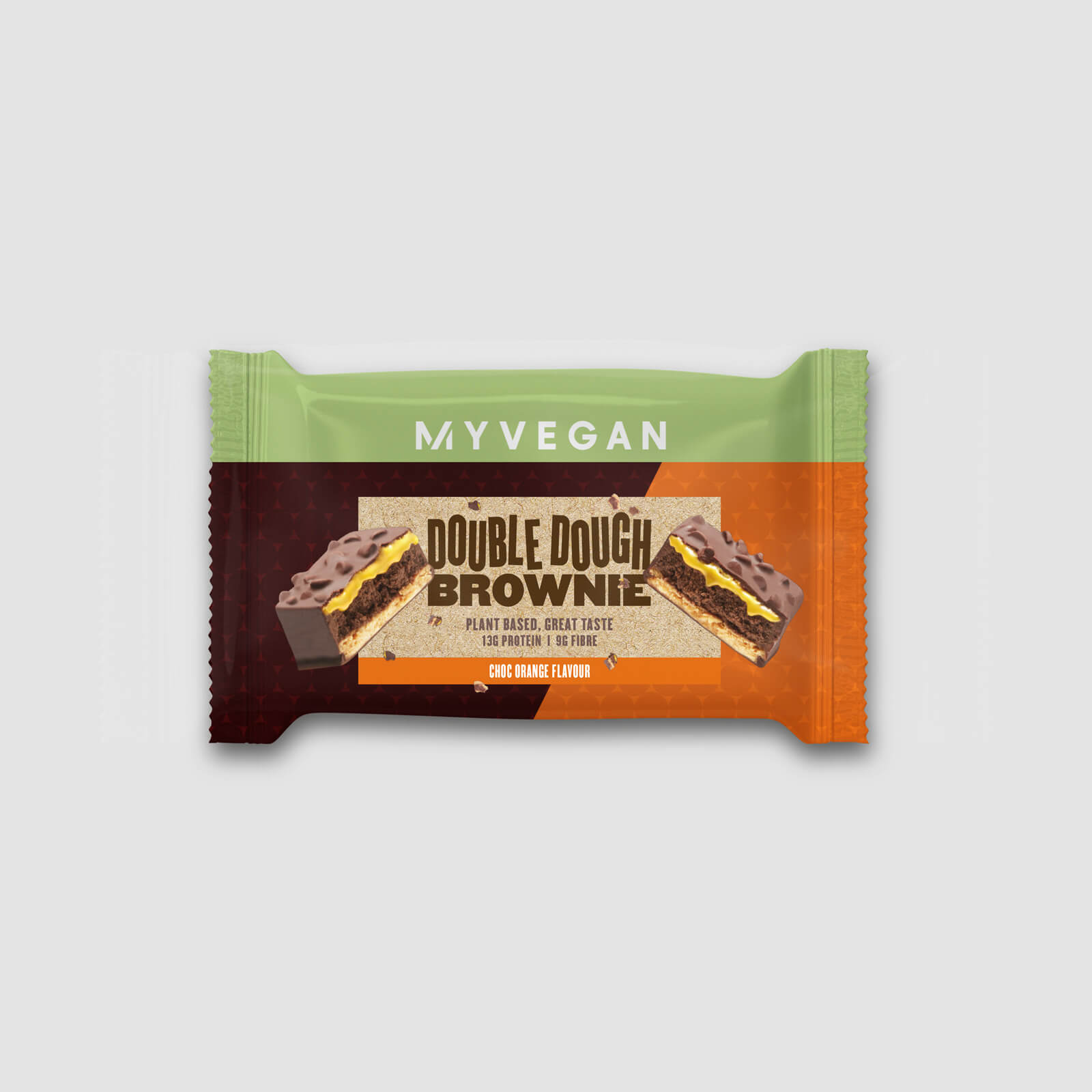 Myvegan Vegansk Double Dough-brownie - 60g - Appelsinsjokolade