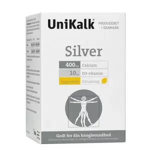 UniKalk Silver tyggetablet m/sitronsmak, 400 mg - 90 stk