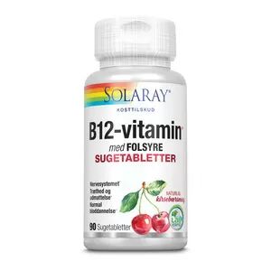Solaray B12 vitamin med folsyre 1000 mcg - 90 sugetabl