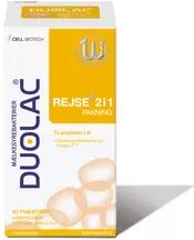 Duolac Reise+ pakning 2i1 - 60 tyggetabletter