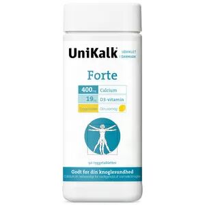 UniKalk Forte m/sitronsmak, 400 mg - 90 tabletter