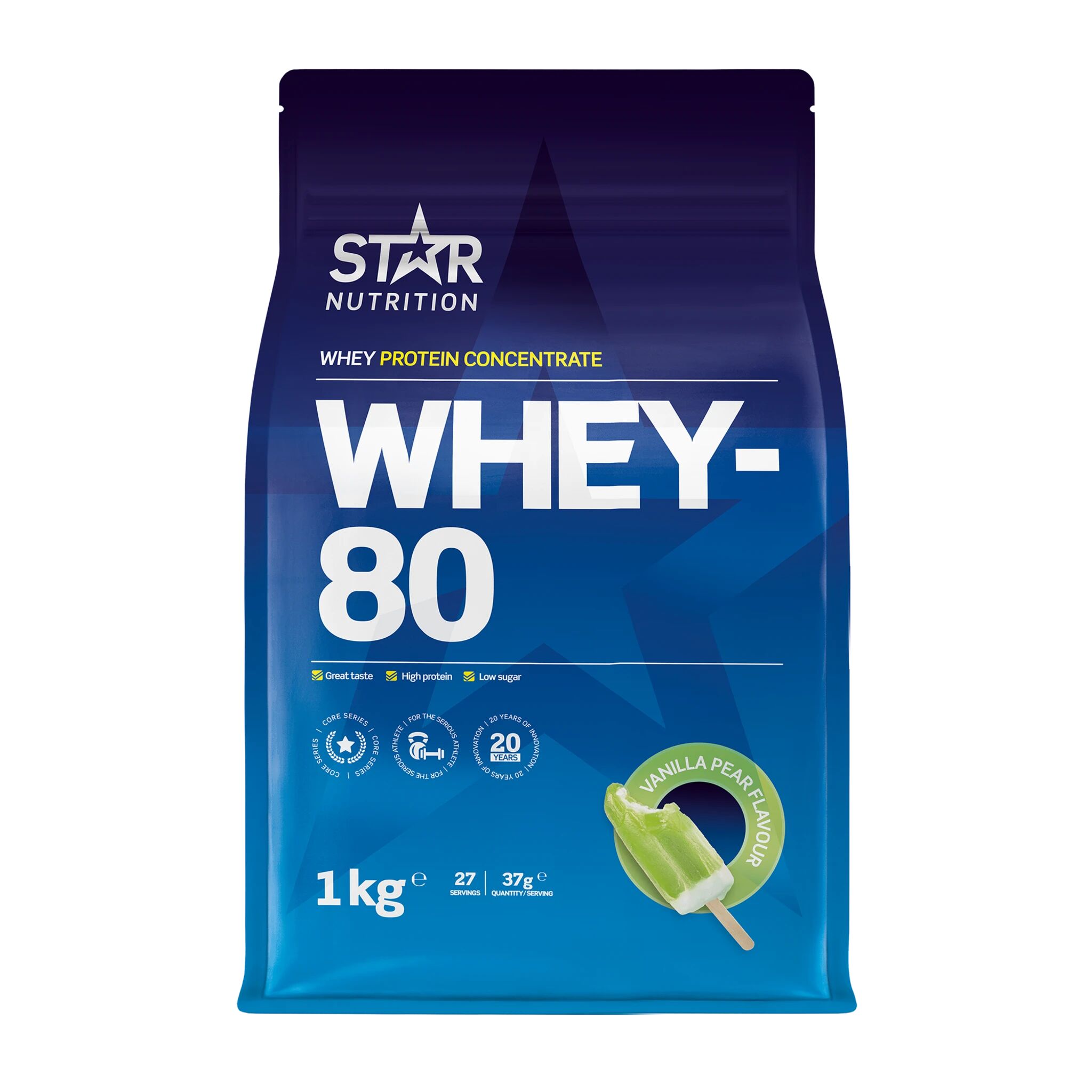 Star Nutrition Whey-80, proteinpulver 1000g Vanillapear