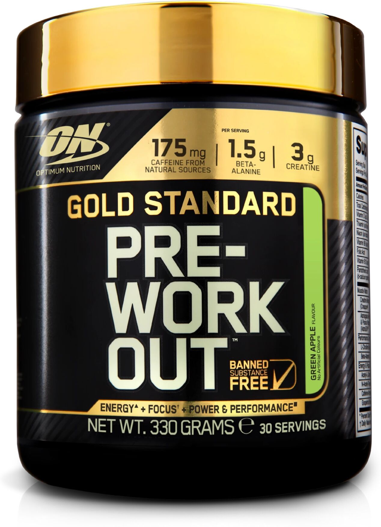 Optimum Nutrition Gold Standard Pre Workout 330 g 330g GREEN APPLE