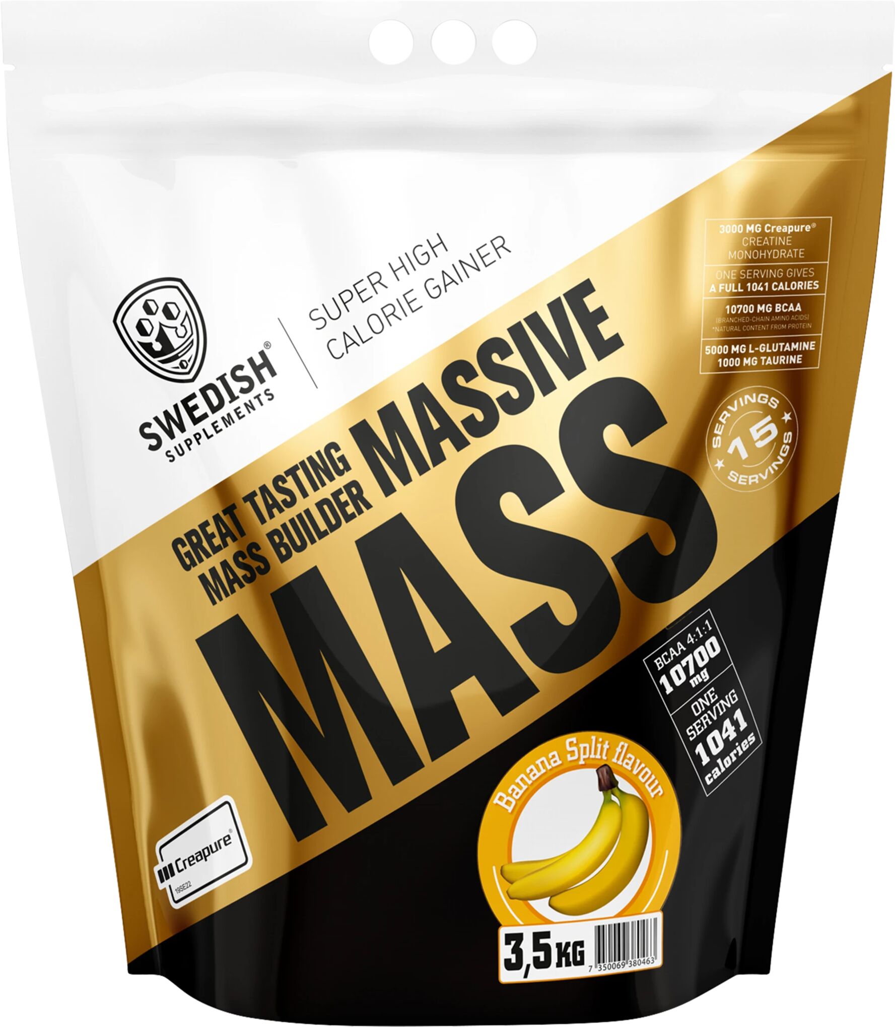 Swedish Supplements Massive Mass 3,5 kg, gainer 3500g Banana Split