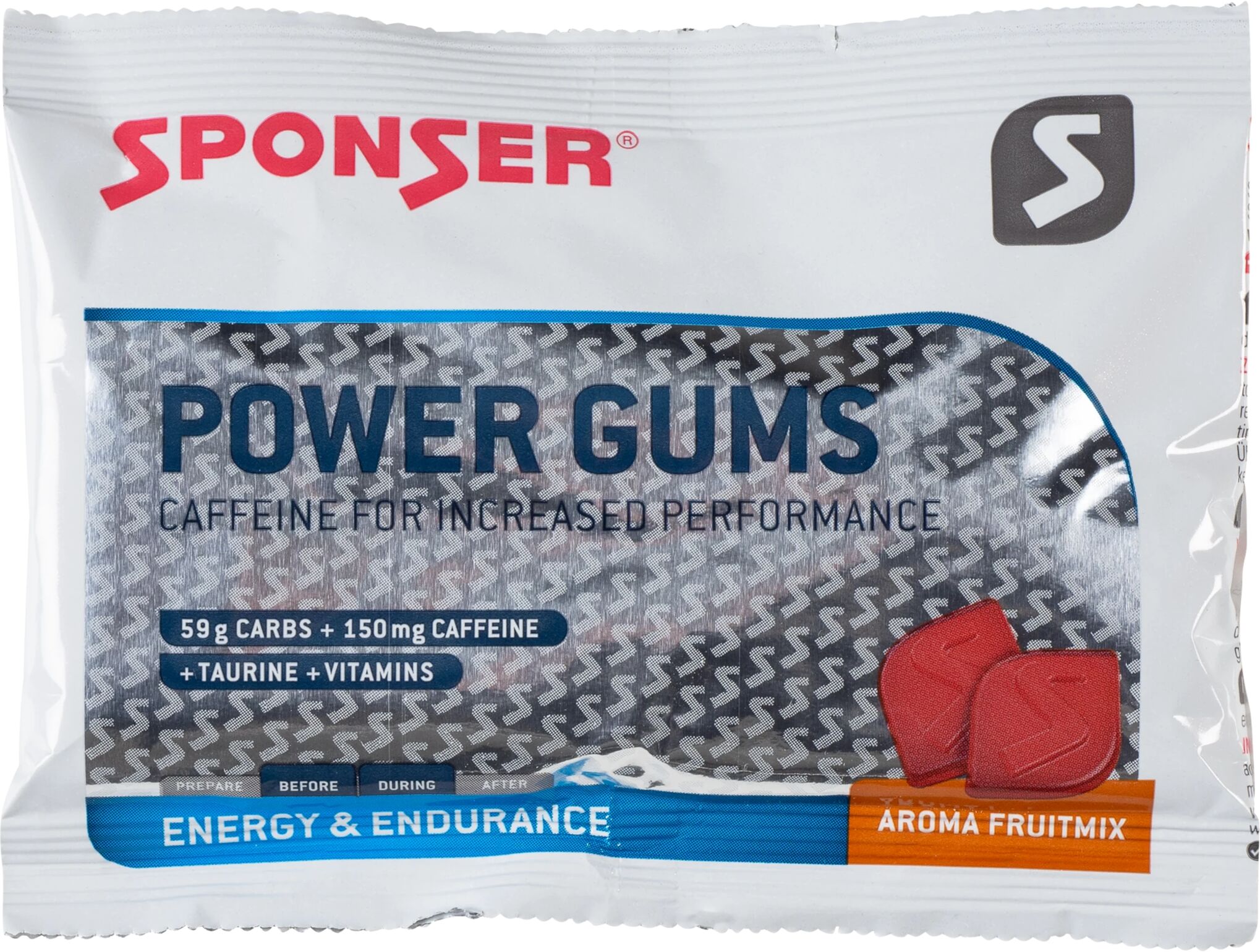 Sponser Energy Power Gum Frukt STD Frukt