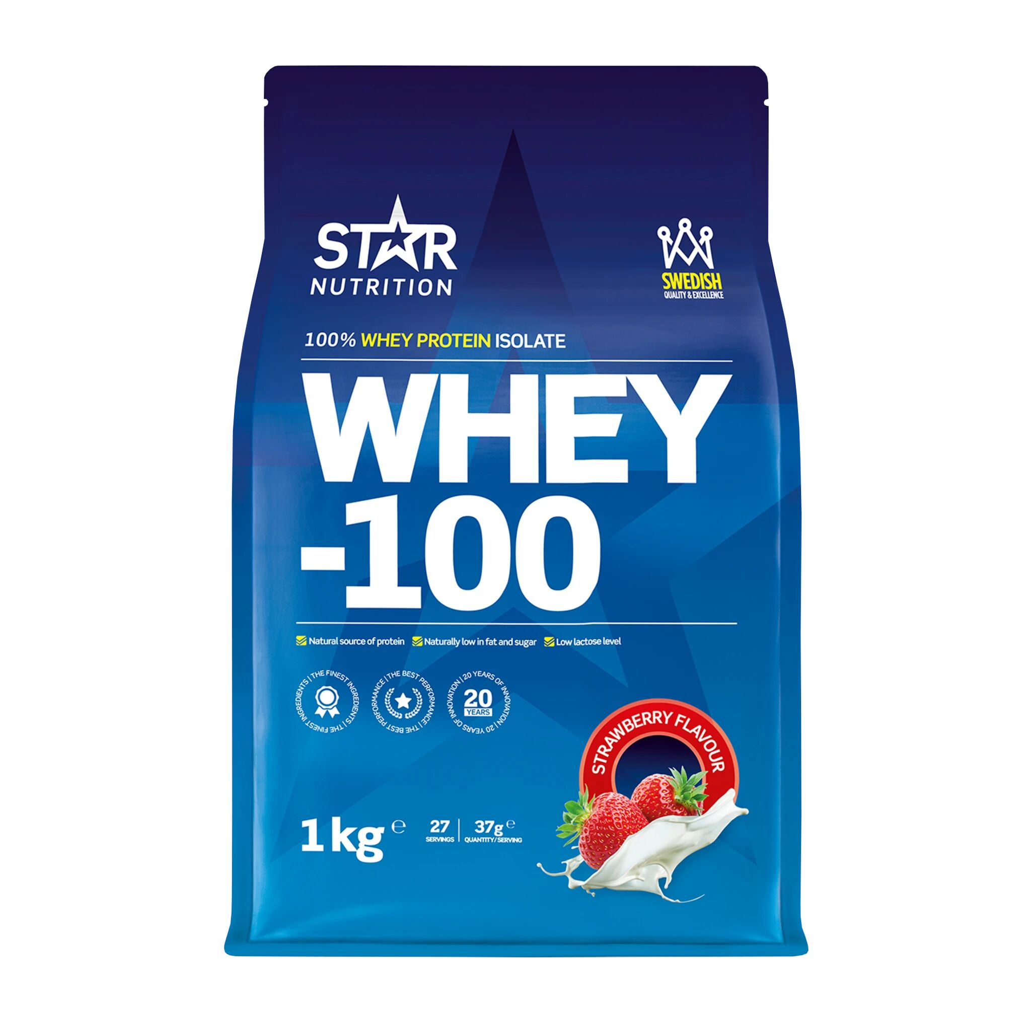 Star Nutrition Whey 100, myseproteinisolat 1000g STRAWBERRY