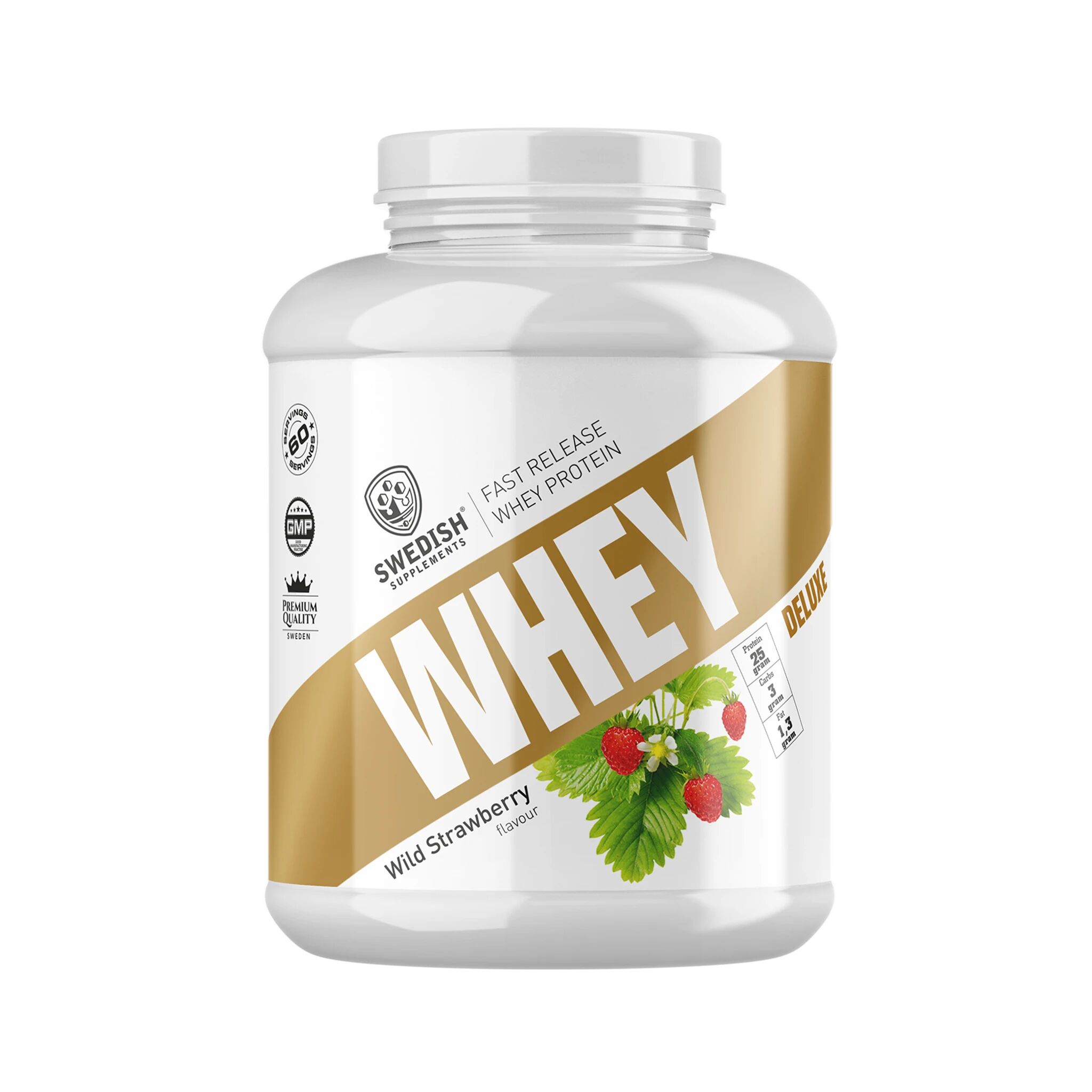Swedish Supplements Whey Protein Deluxe 1 kg, proteinpulver 1000g Wild Strawberry