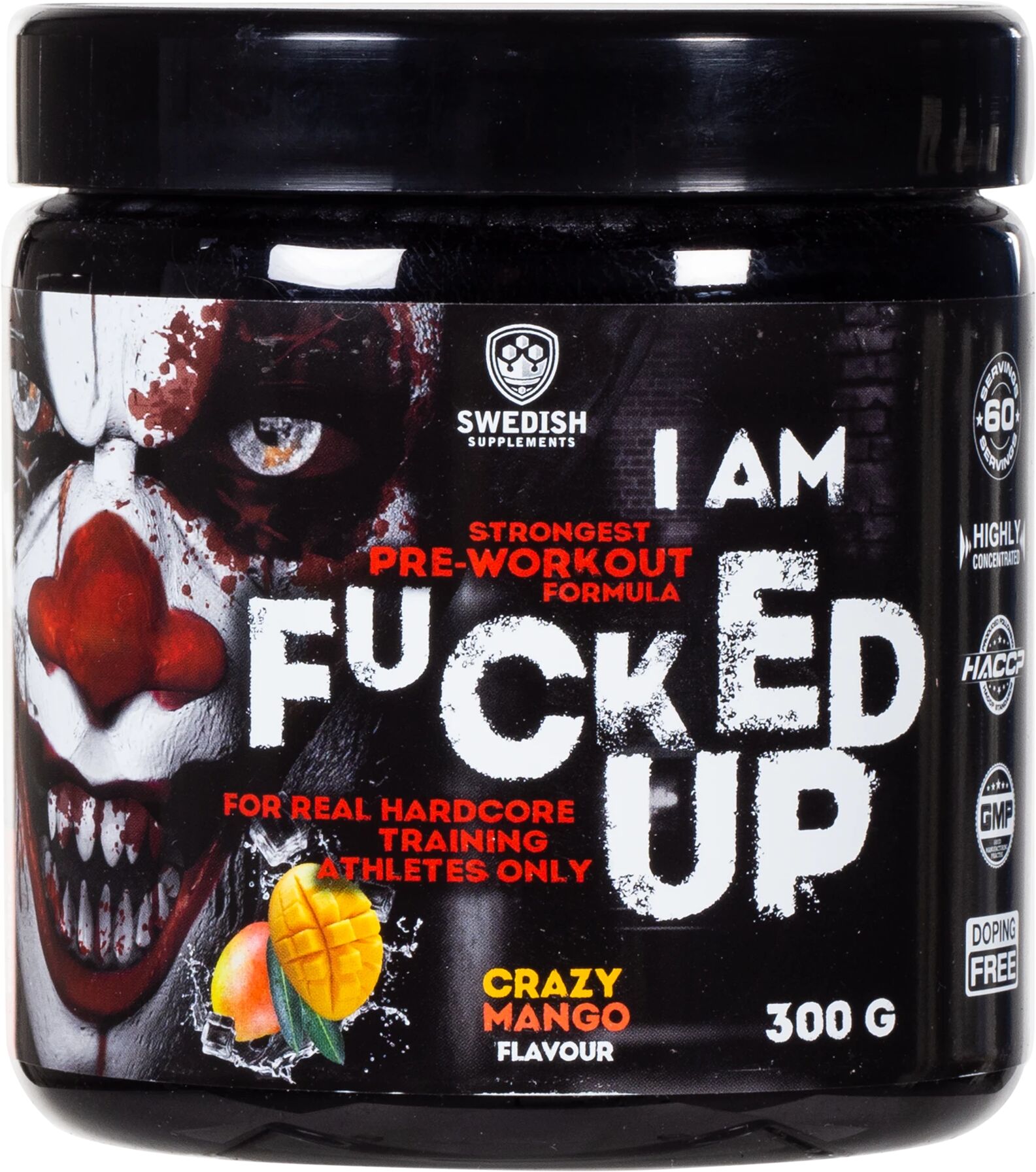 Swedish Supplements F#cked Up Joker edition 300g crazy Mango, kosttilskudd 300g Mango