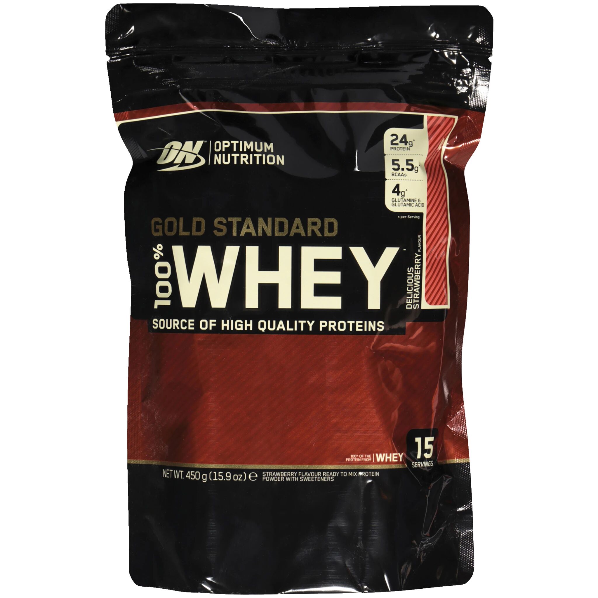 Optimum Nutrition 100 % Whey Gold Standard 450 g, proteinpulver 450g STRAWBERRY
