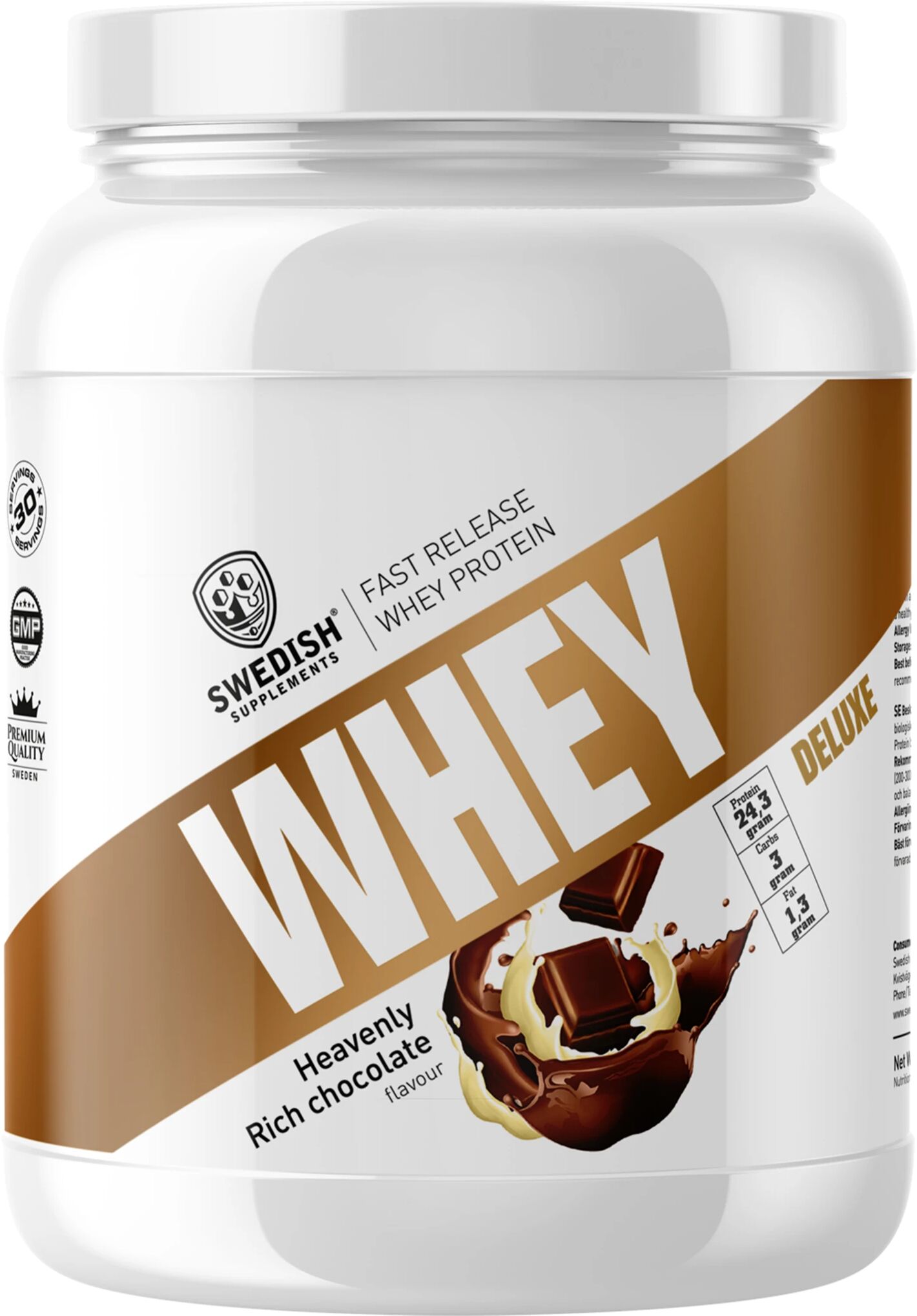 Swedish Supplements Whey Protein Deluxe 1 kg, proteinpulver 1000g Heavenly Rich Choc