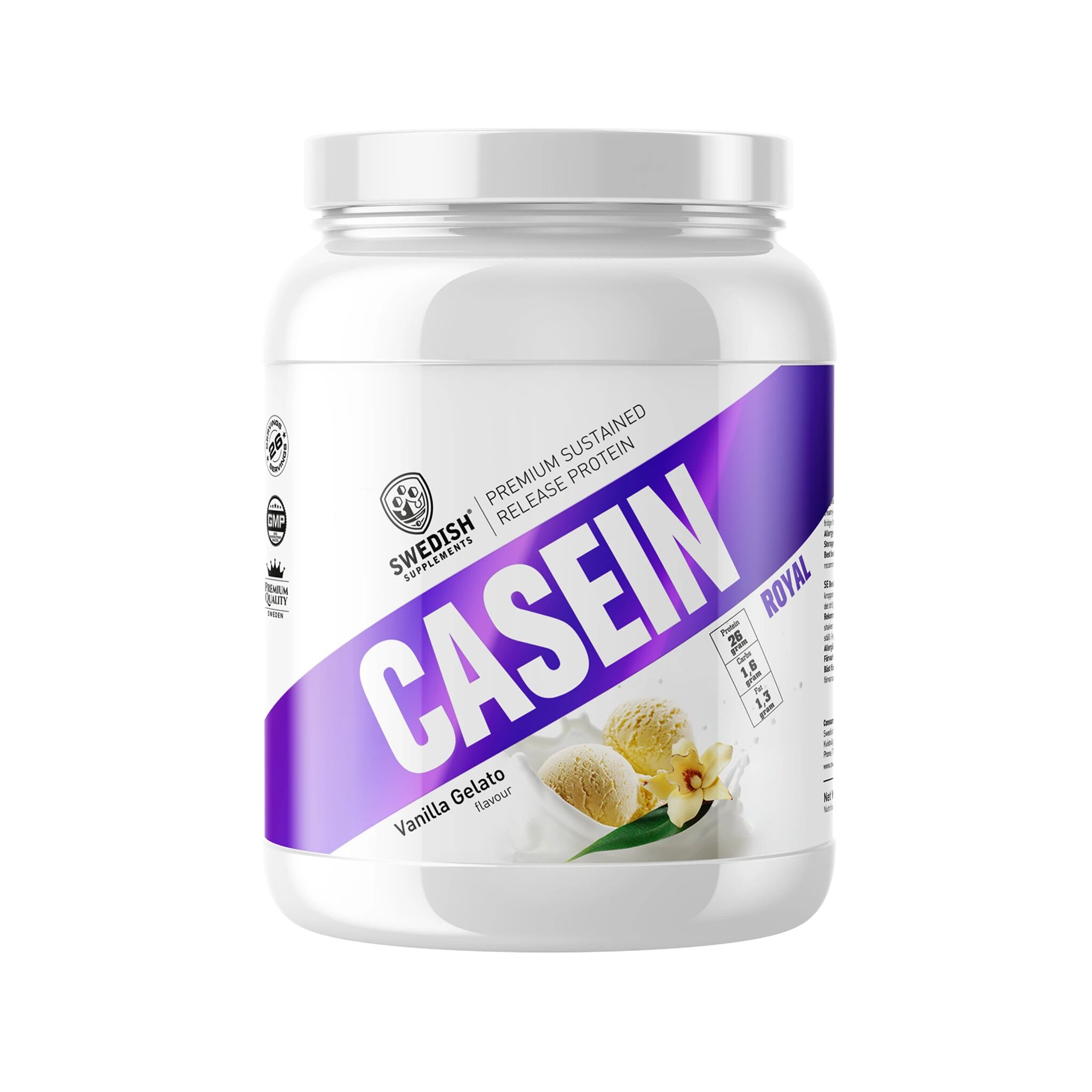 Swedish Supplements Slow Casein 900 g 900g Vanilla Gelato Cre