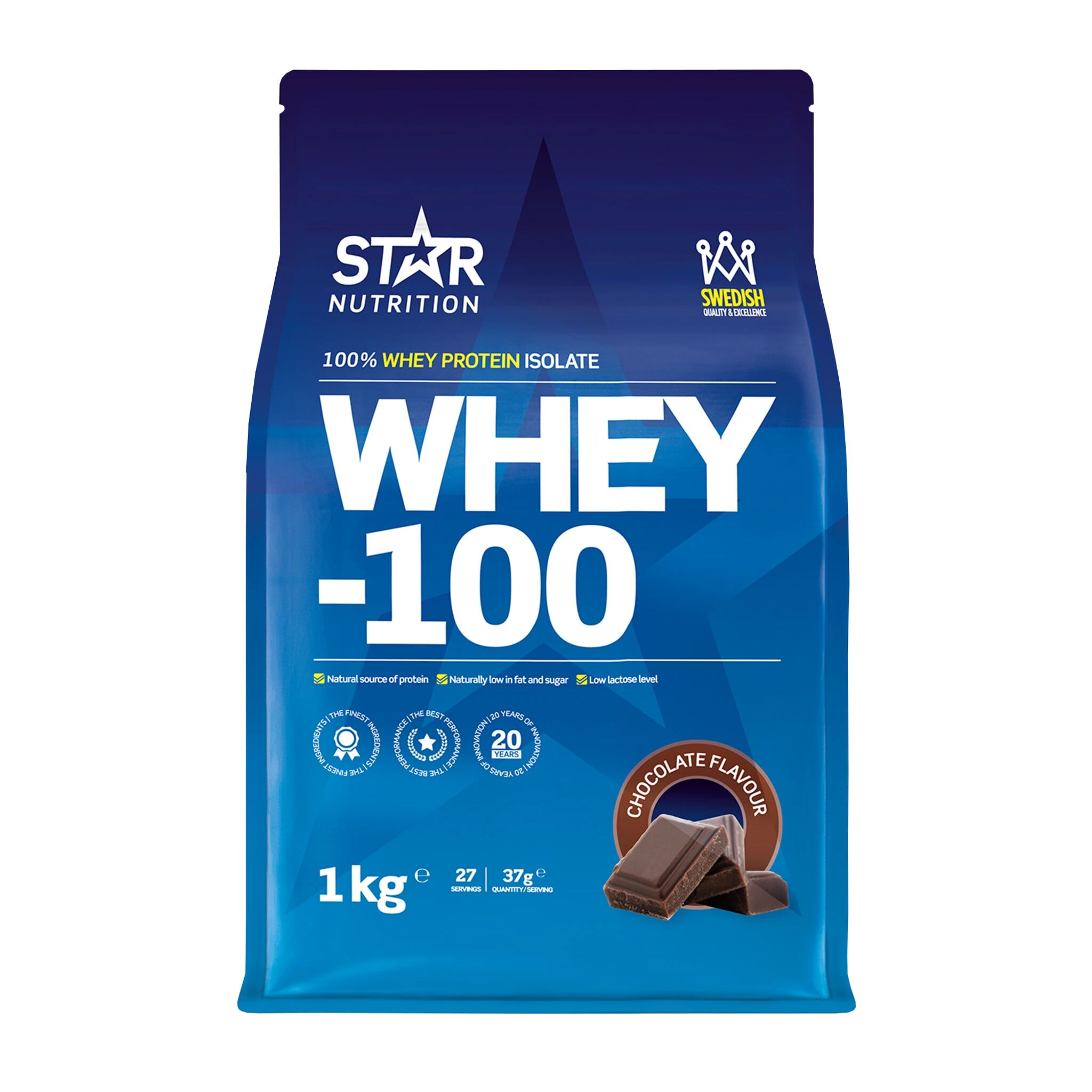 Star Nutrition Whey 100, myseproteinisolat 1000g CHOKLAD