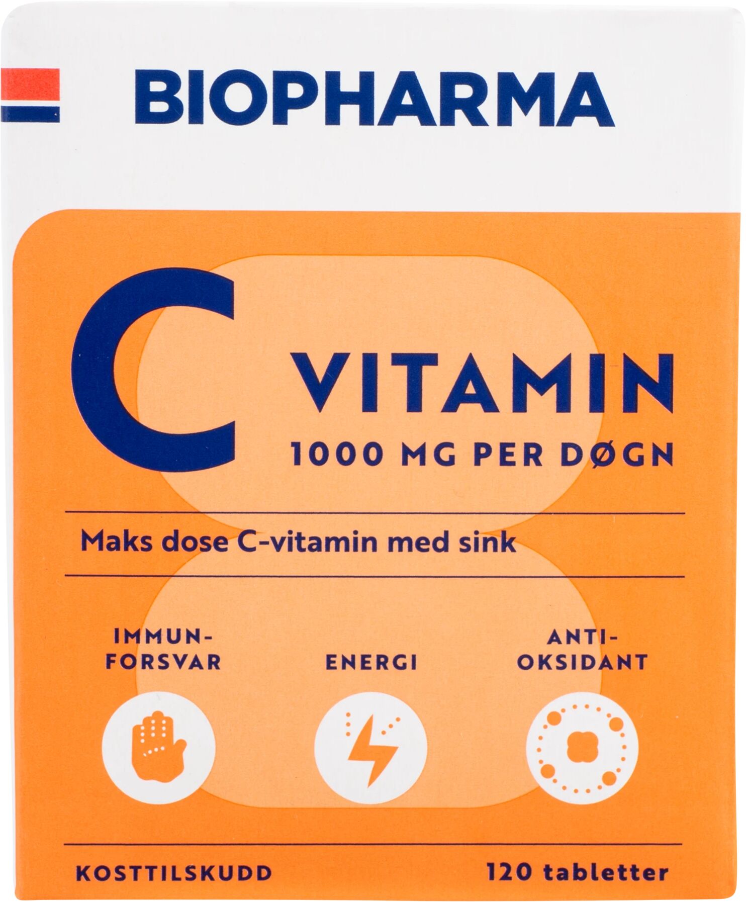 Biopharma Vitamin C (120stk), vitamin C STD STD