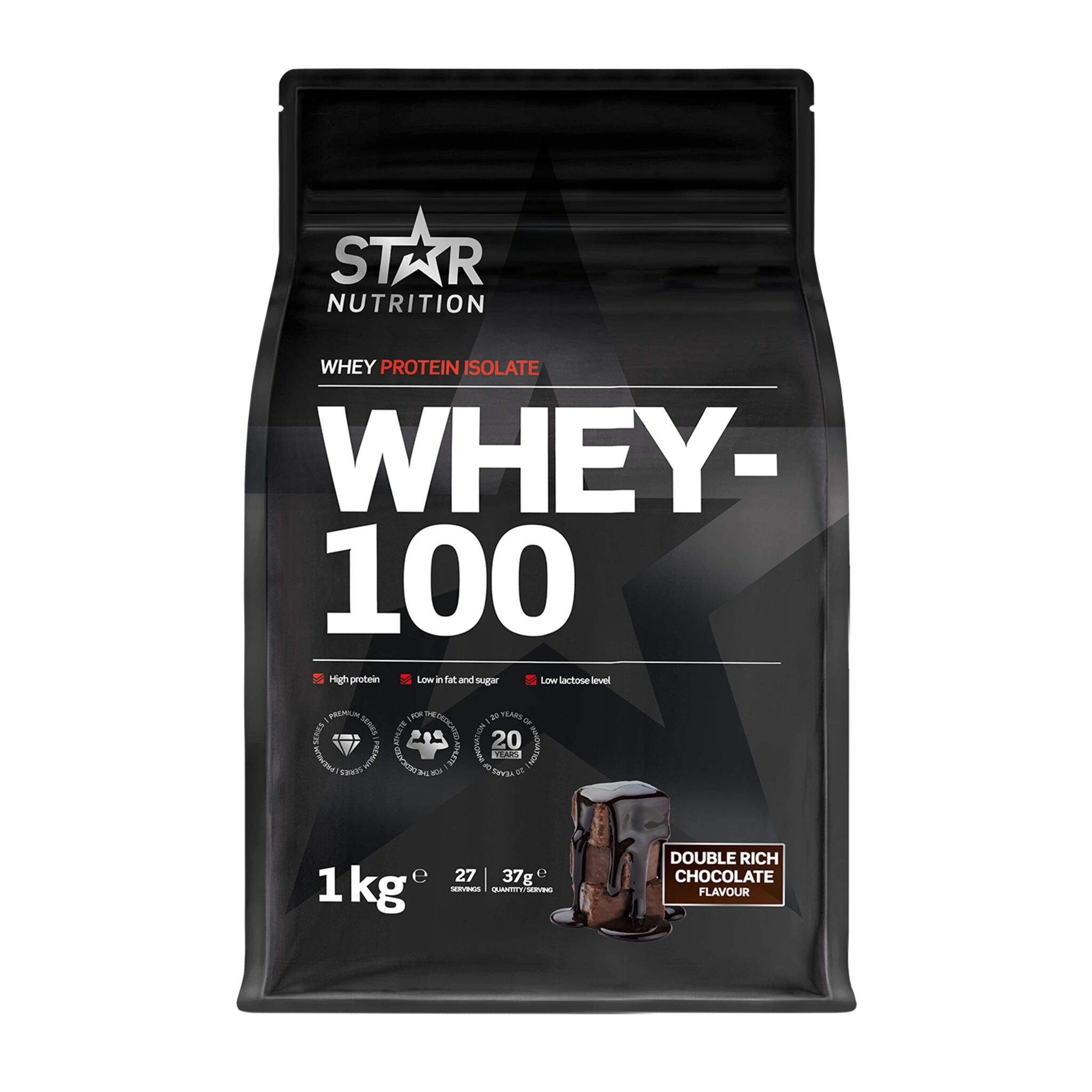 Star Nutrition Whey 100, myseproteinisolat 1000g Doublerichchocolate
